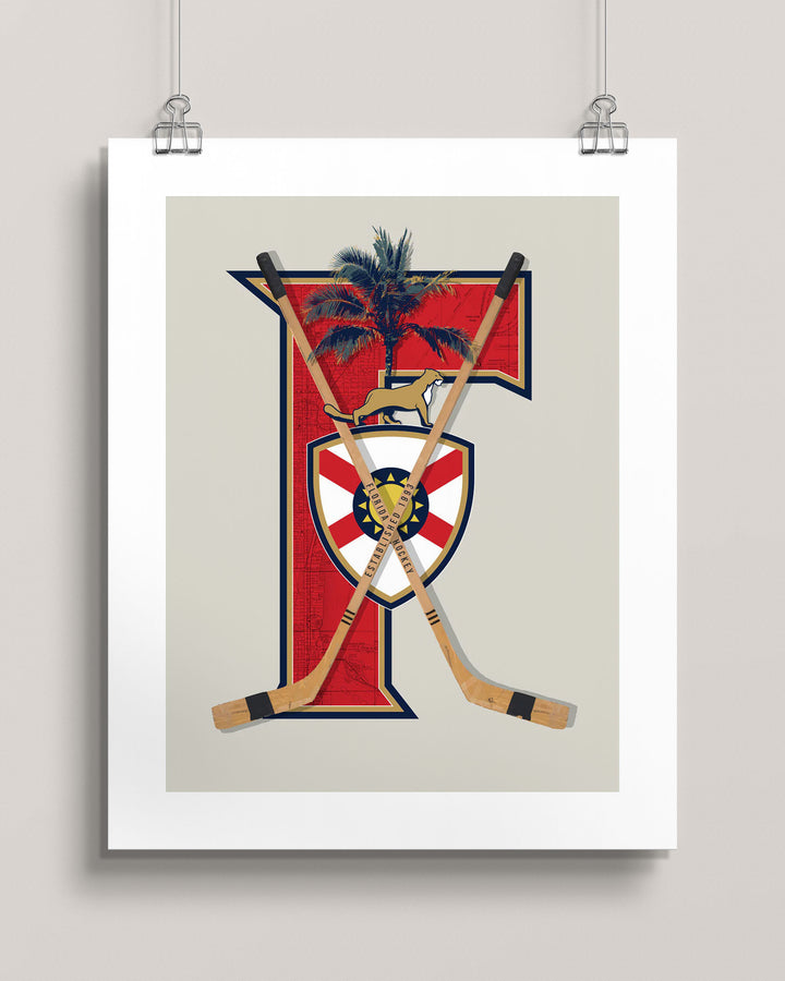 Florida Panthers Vintage Hockey wall art