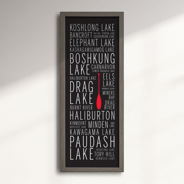 Haliburton Highlands Cottage Country Names wall art