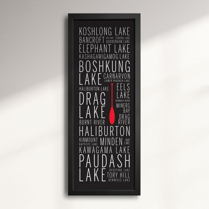 Haliburton Highlands Cottage Country Names wall art