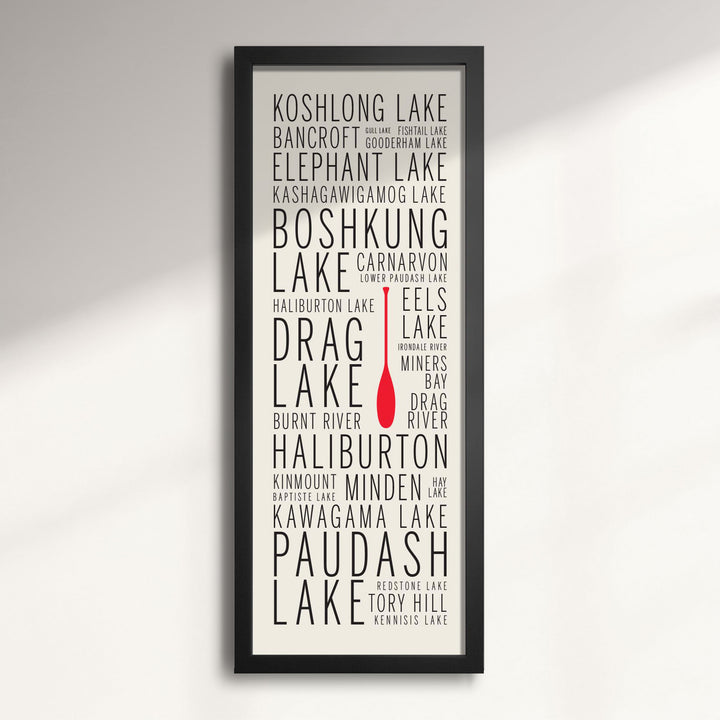 Haliburton Highlands Cottage Country Names wall art