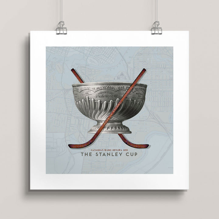 Vintage 1893 Stanley Cup wall art