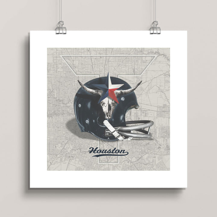 Houston Texans Vintage Football wall rt print