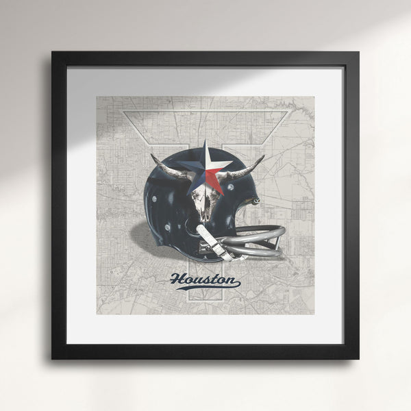 Houston Texans Vintage Football wall rt print