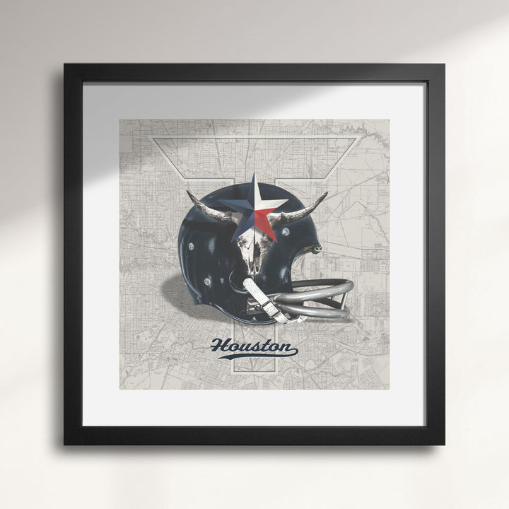 Houston Texans Vintage Football wall rt print