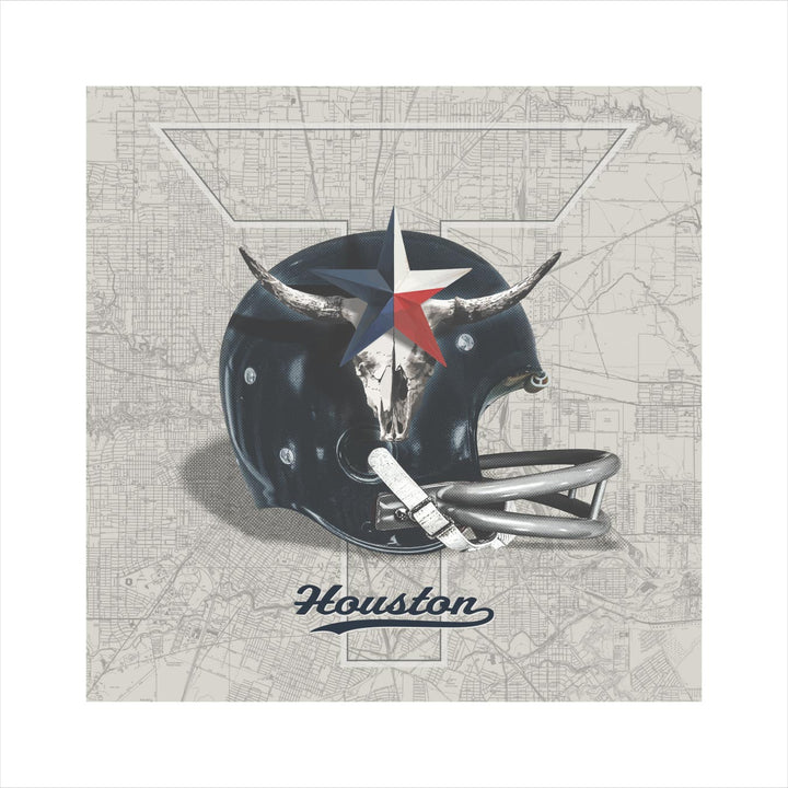 Houston Texans Vintage Football wall rt print