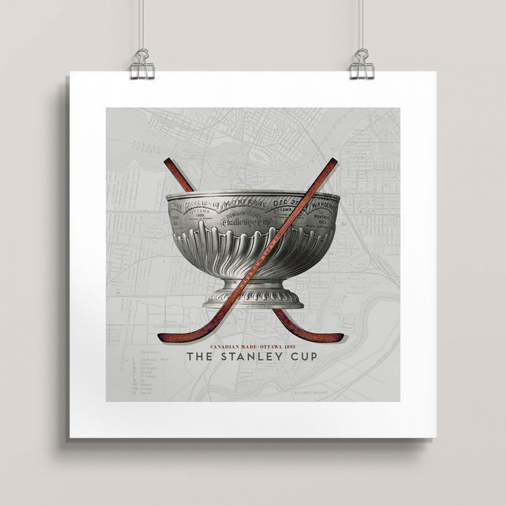 Vintage 1893 Stanley Cup wall art