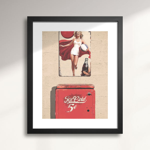 Ice Cold Drinks Pinup Girl art print