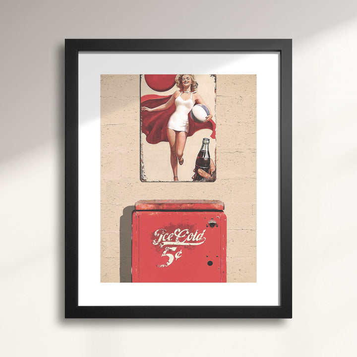 Ice Cold Drinks Pinup Girl art print