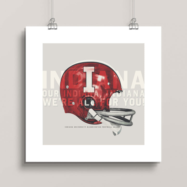 Indiana Hoosiers Cream & Crimson wall art print