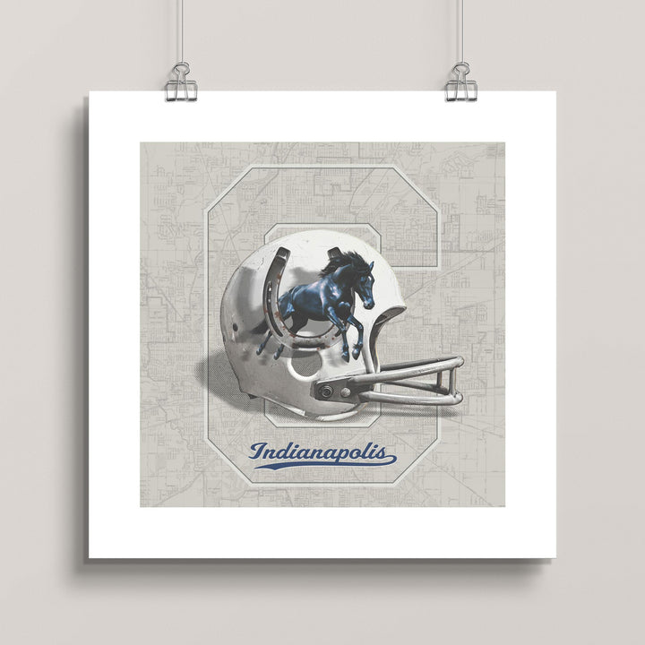 Indianapolis Colts Vintage Football wall art print