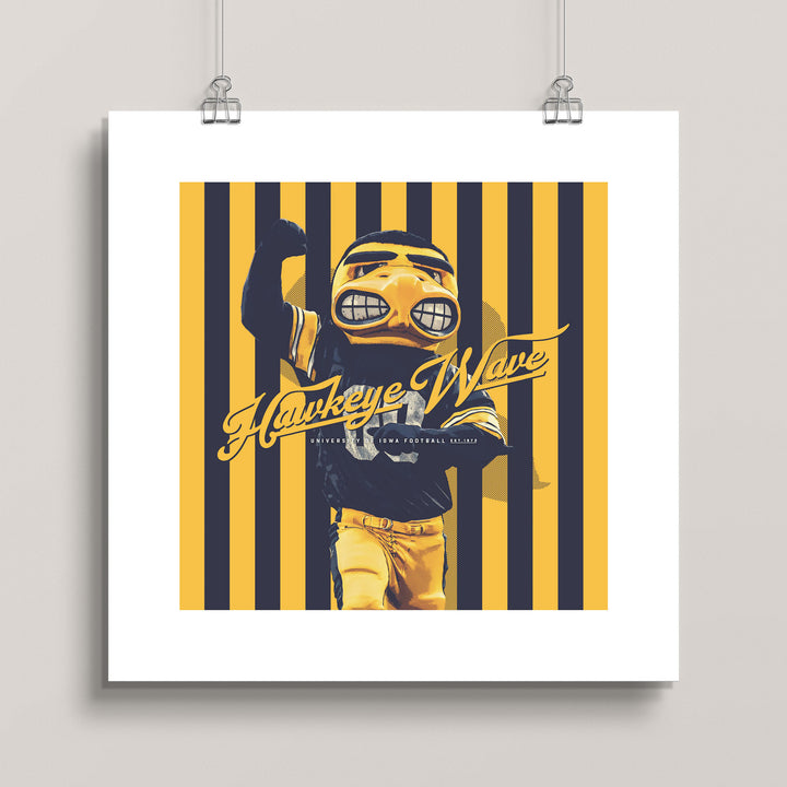 Iowa Hawkeye Wave wall art print