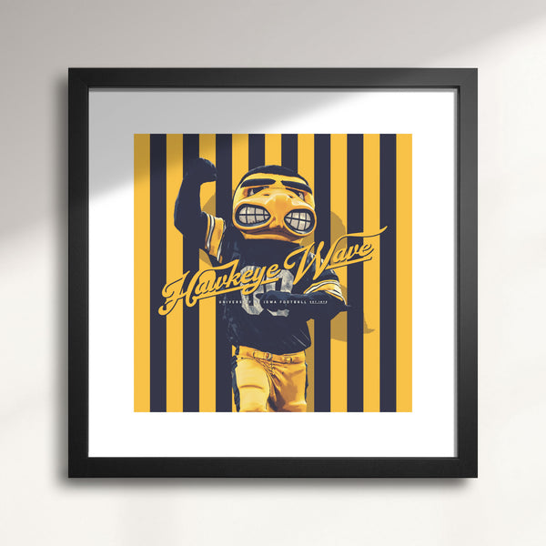 Iowa Hawkeye Wave wall art print