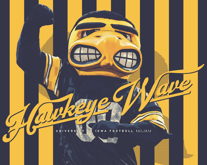 Iowa Hawkeye Wave wall art