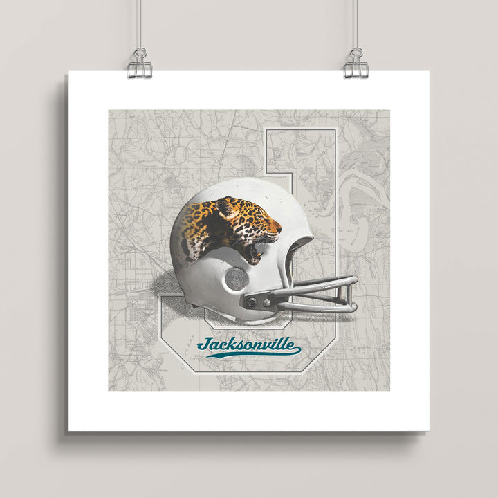 Jacksonville Jaguars Vintage Football wall art print