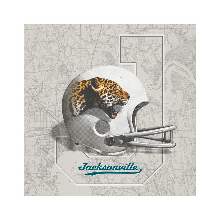 Jacksonville Jaguars Vintage Football wall art print