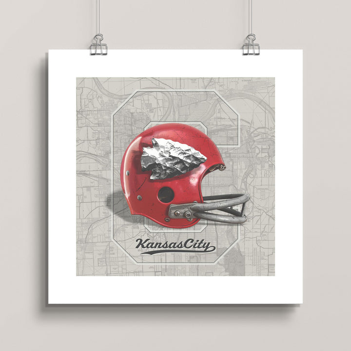 Kansas City Chiefs Vintage Football wall art print
