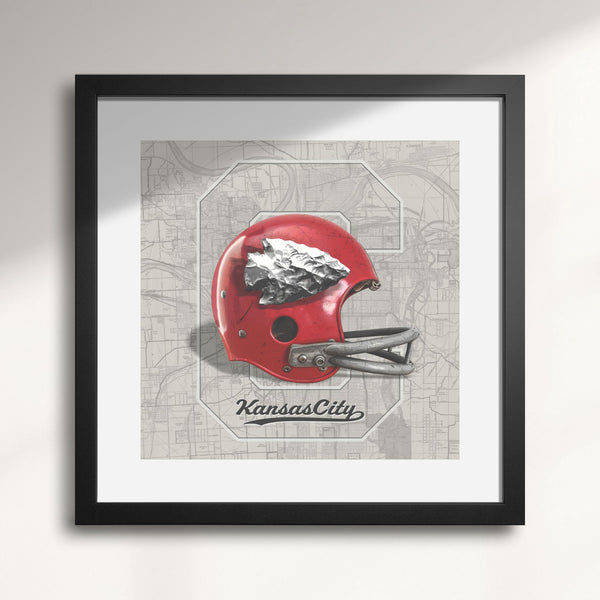 Kansas City Chiefs Vintage Football wall art print