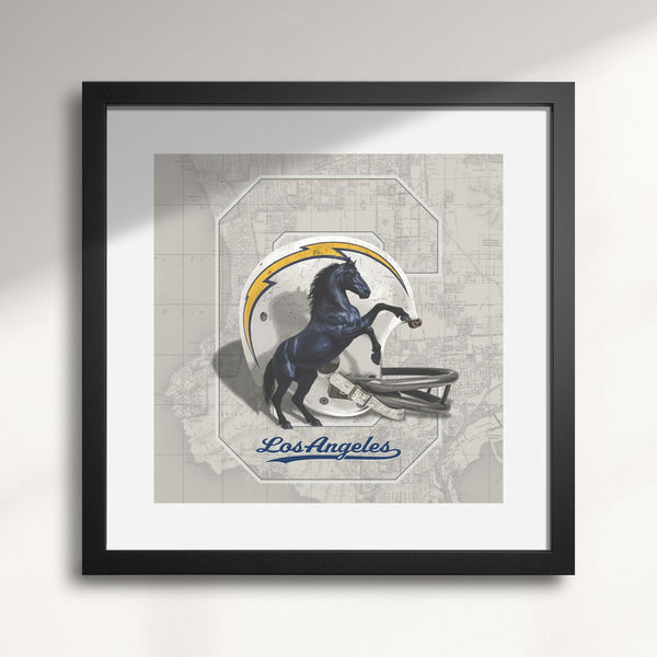 Los Angeles Chargers Vintage Football wall art print