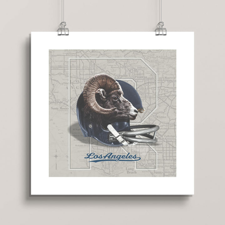 Los Angeles Rams Vintage Football wall art print