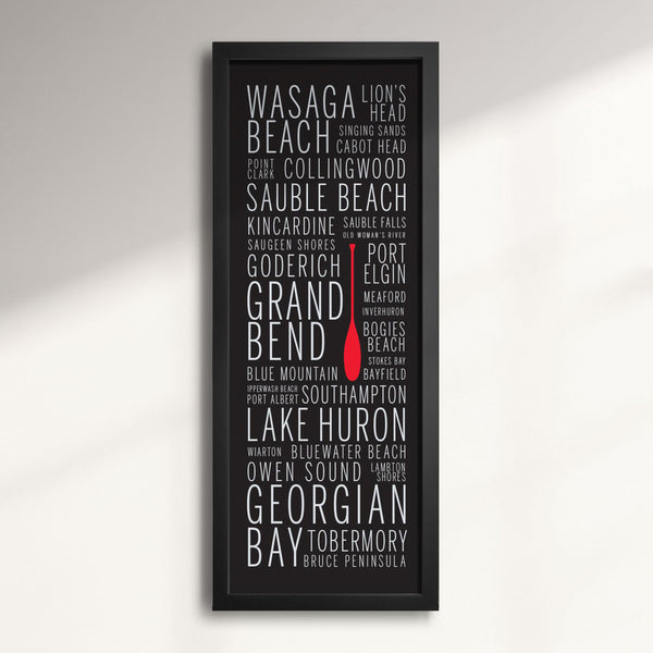 Lake Huron Cottage Country Names wall art