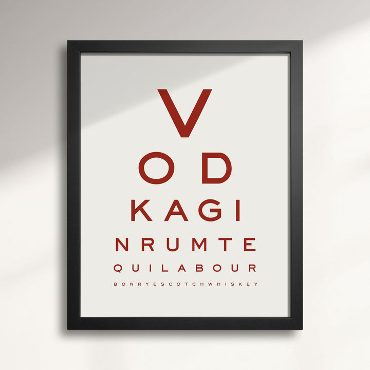 'Liquor Goggles' Eye Chart wall art print