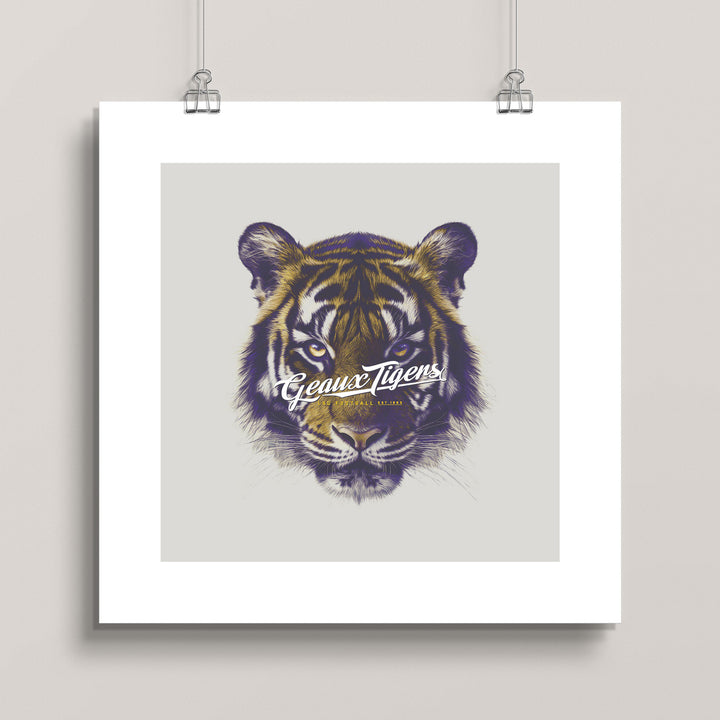 Louisiana State: "Geaux Tigers" wall art print
