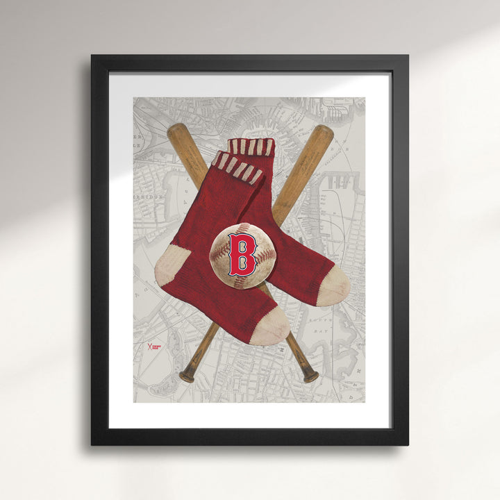 Boston Red Sox-Inspired Baseball ART PRINT