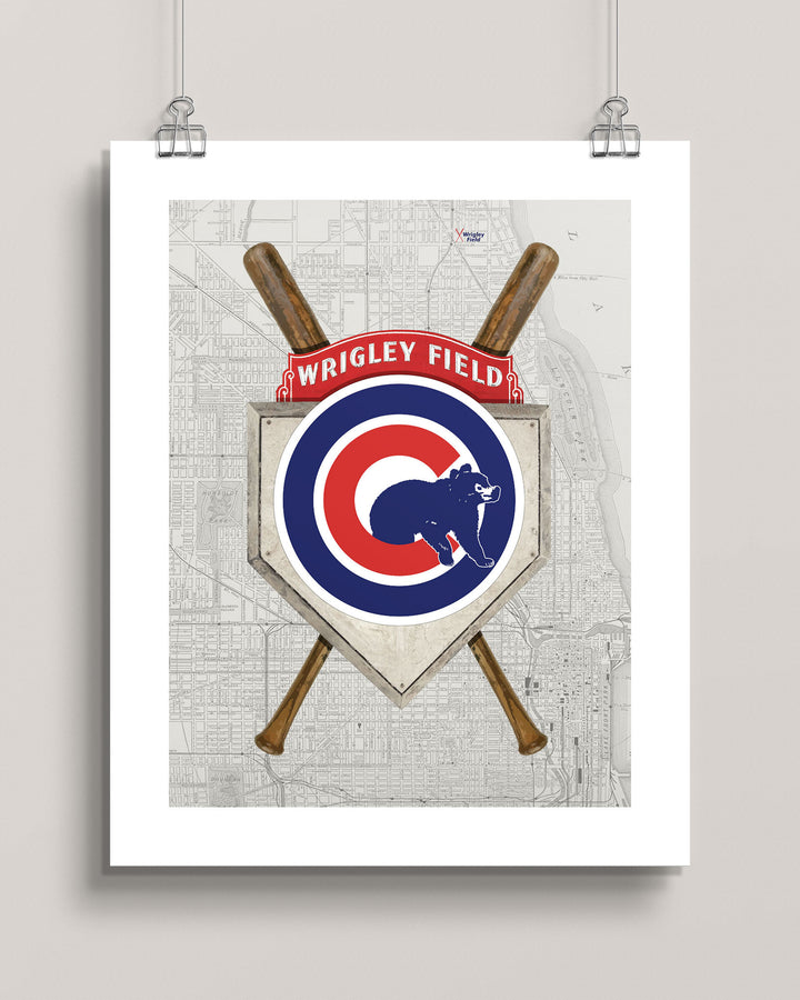 Chicago Cubs-Inspired Baseball art print