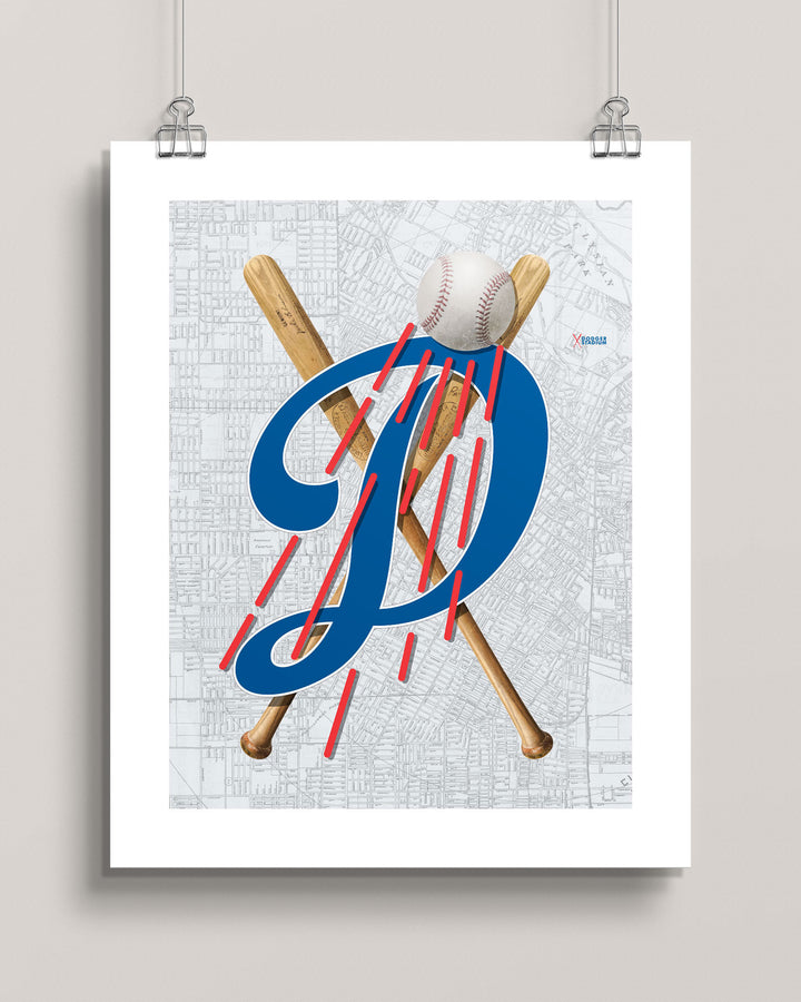 LA Dodgers-Inspired Baseball art print