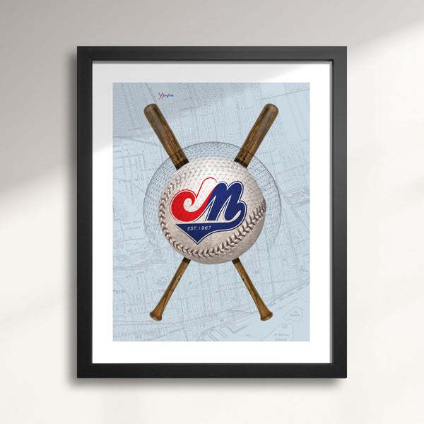 Montréal Expos-Inspired Baseball art print
