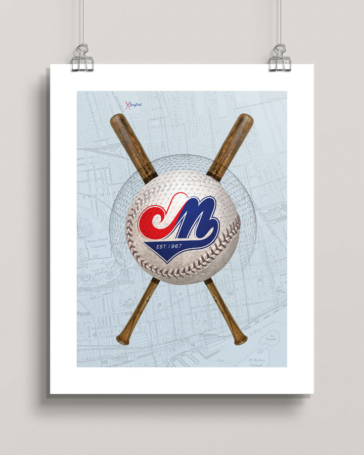 Montréal Expos-Inspired Baseball art print