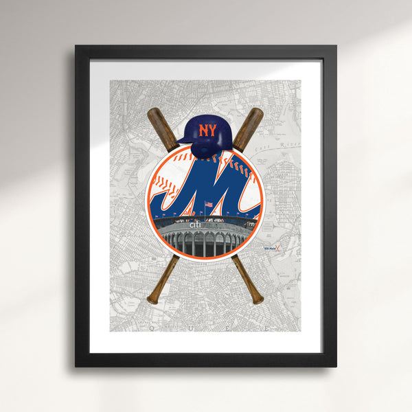 New York Mets-Inspired Baseball art print
