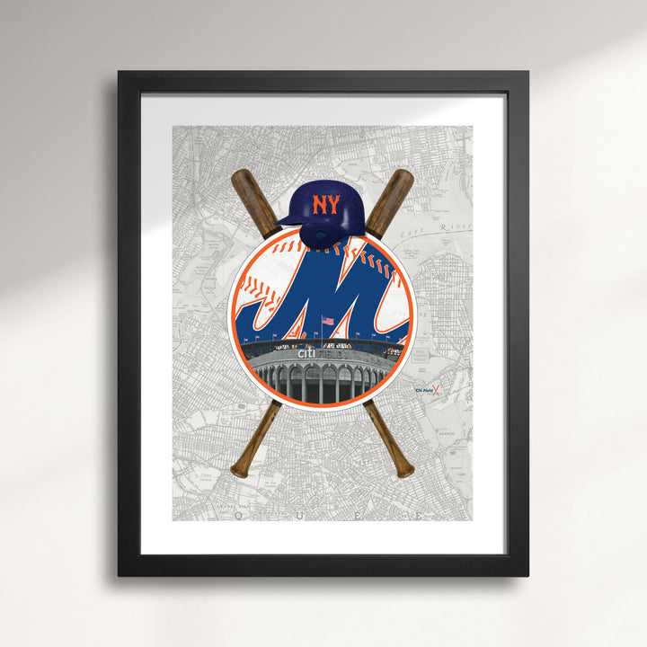 New York Mets-Inspired Baseball art print
