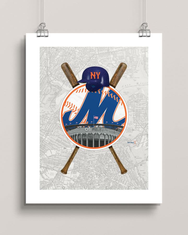 New York Mets-Inspired Baseball art print