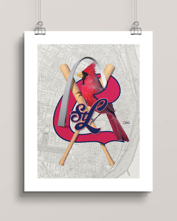 St. Louis Cardinals-Inspired Baseball art print