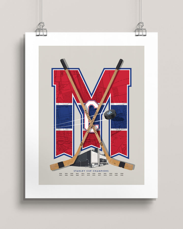 Montréal Canadiens Vintage Hockey wall art