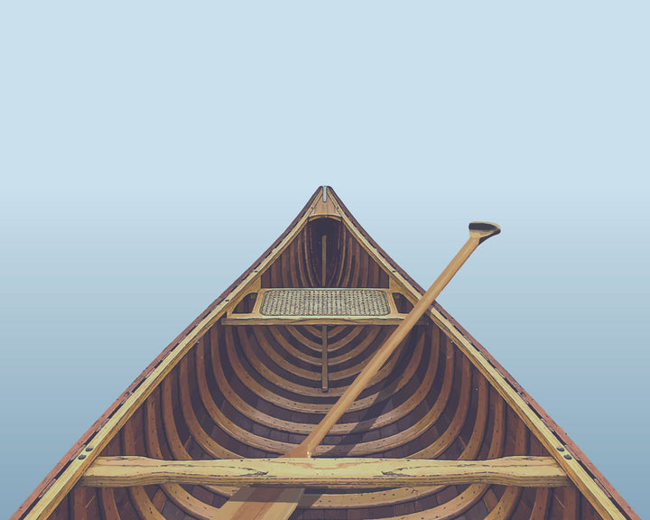 Morning Paddle Cedar Strip Canoe wall art