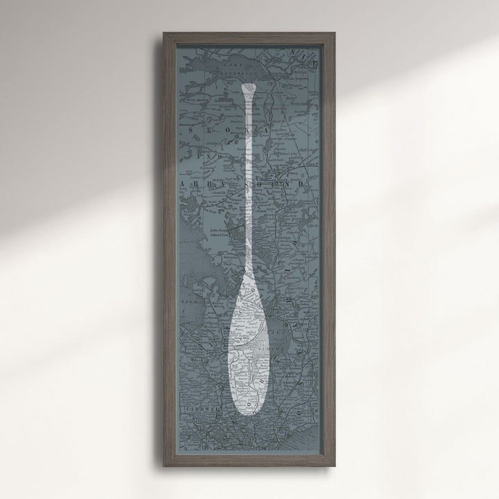 Muskoka Vintage Paddle Map wall art