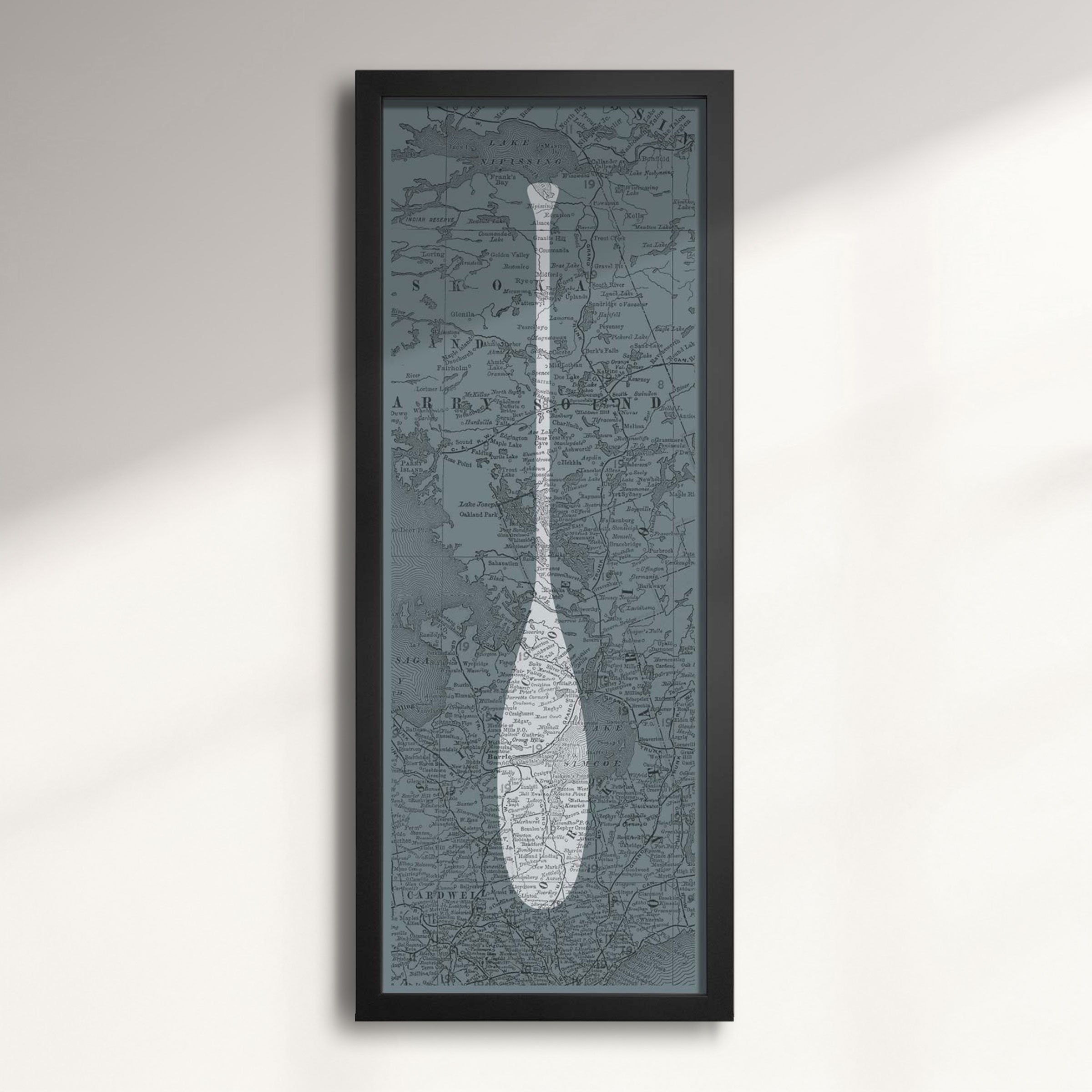Muskoka Vintage Paddle Map Wall Art Print by ManMade Art – ManMade Art Inc.