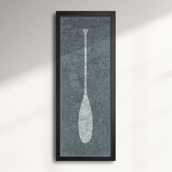Muskoka Vintage Paddle Map wall art