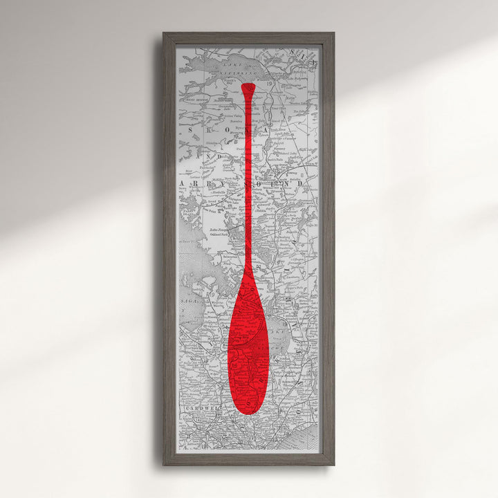 Muskoka Vintage Paddle Map wall art