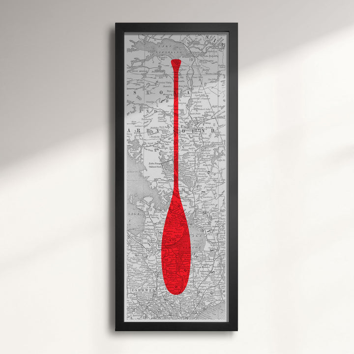 Muskoka Vintage Paddle Map wall art