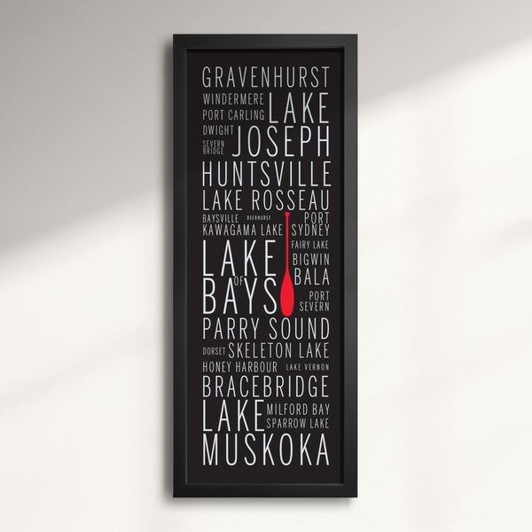 Muskoka Cottage Country Names wall art