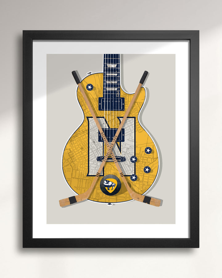 Nashville Preds Vintage Hockey wall art