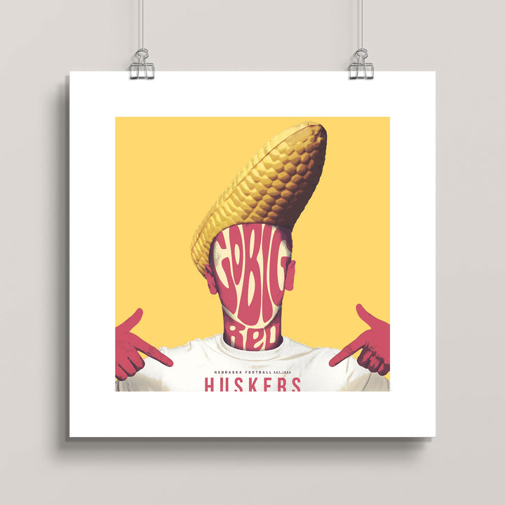 Nebraska Cornhuskers "Go Big Red" wall art print