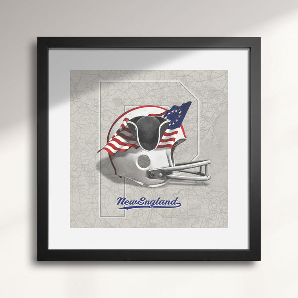 New England Patriots Vintage Football wall art print