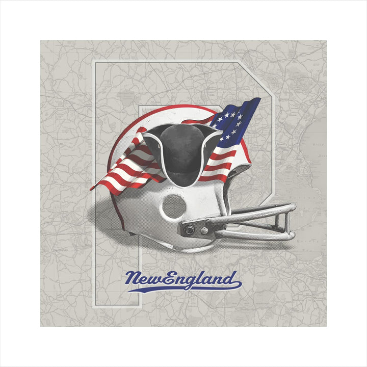 New England Patriots Vintage Football wall art print