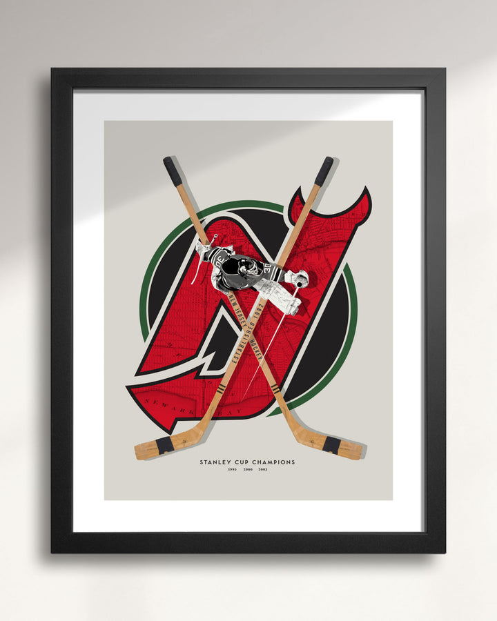 New Jersey Devils Vintage Hockey wall art