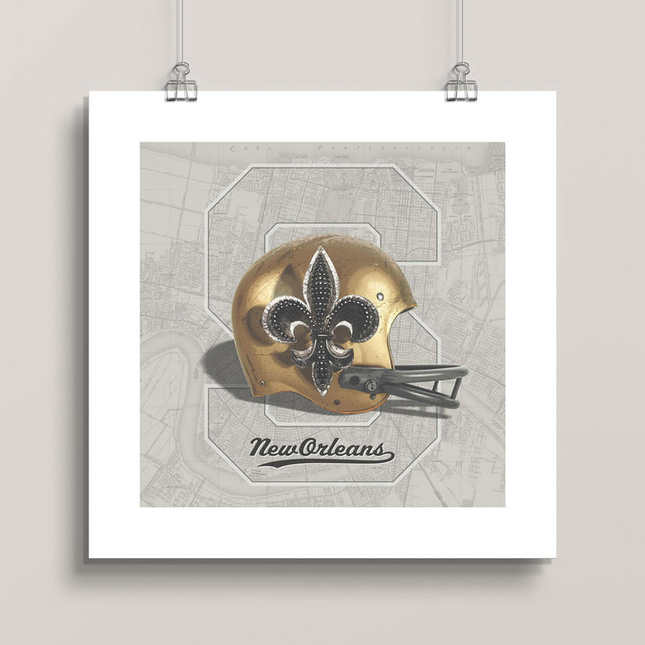 New Orleans Saints Vintage Football wall art print