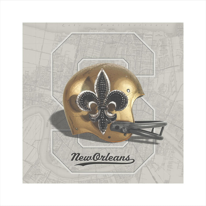 New Orleans Saints Vintage Football wall art print